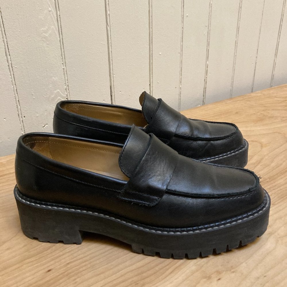 & Other Stories - Chunky Leather Loafers - Size 7 - Black